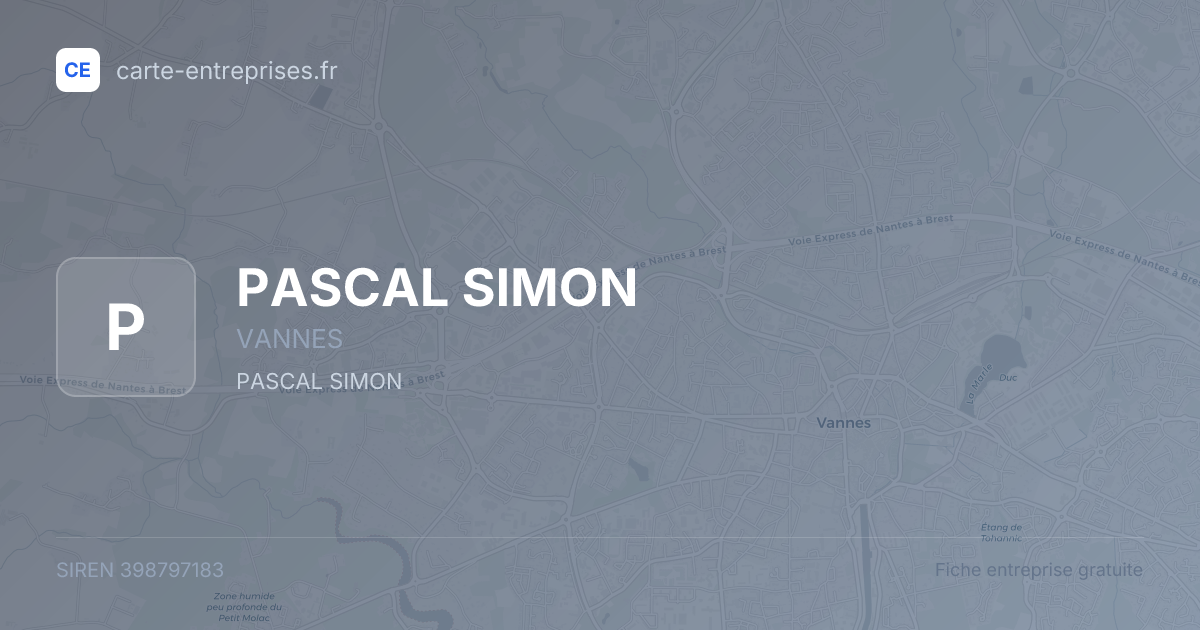 PASCAL SIMON — 398797183 — fiche entreprise