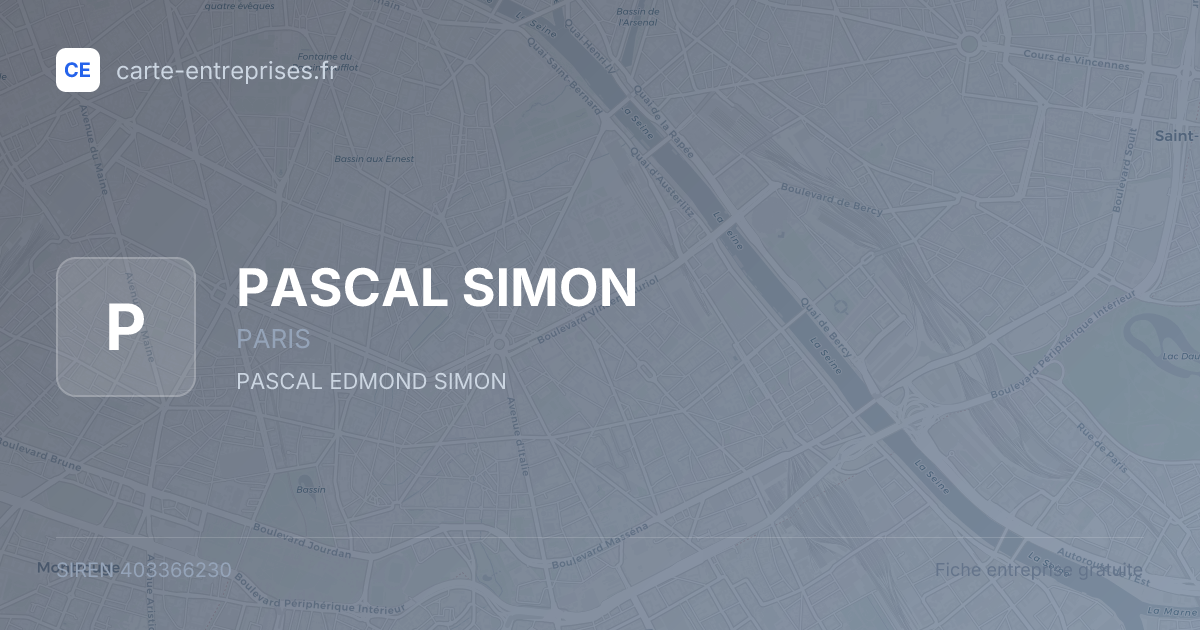 PASCAL SIMON — 403366230 — fiche entreprise