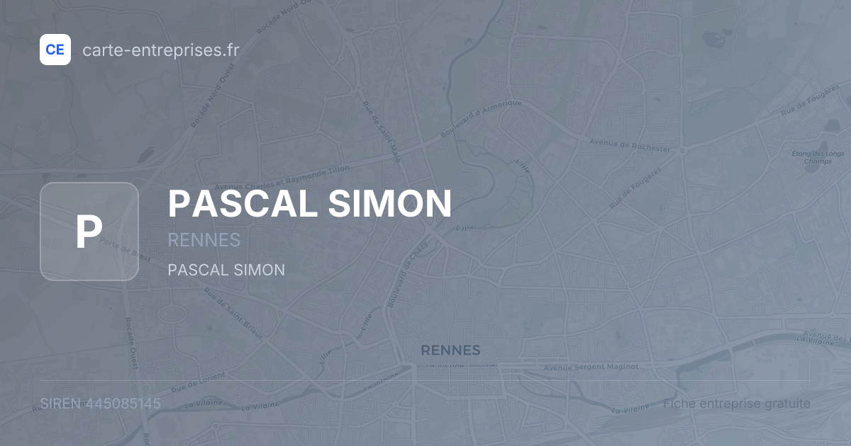 PASCAL SIMON — 445085145 — fiche entreprise