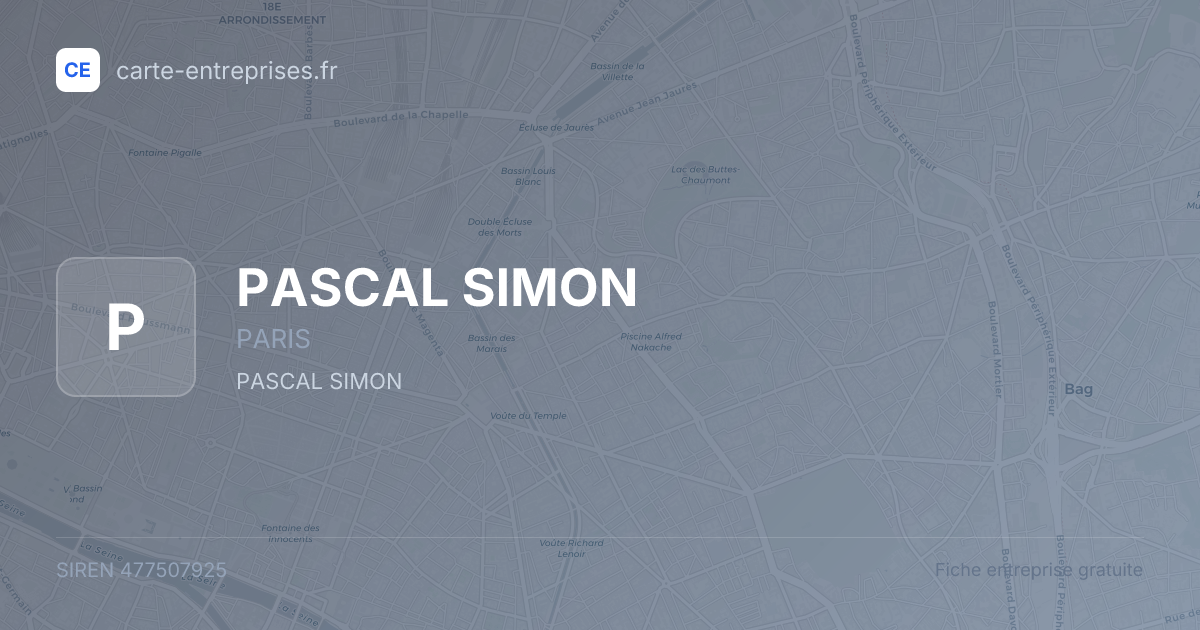 PASCAL SIMON — 477507925 — fiche entreprise