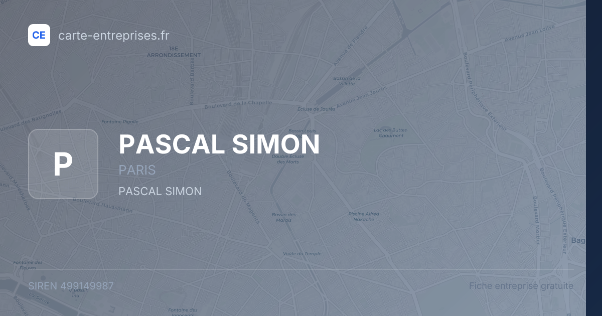 PASCAL SIMON — 499149987 — fiche entreprise