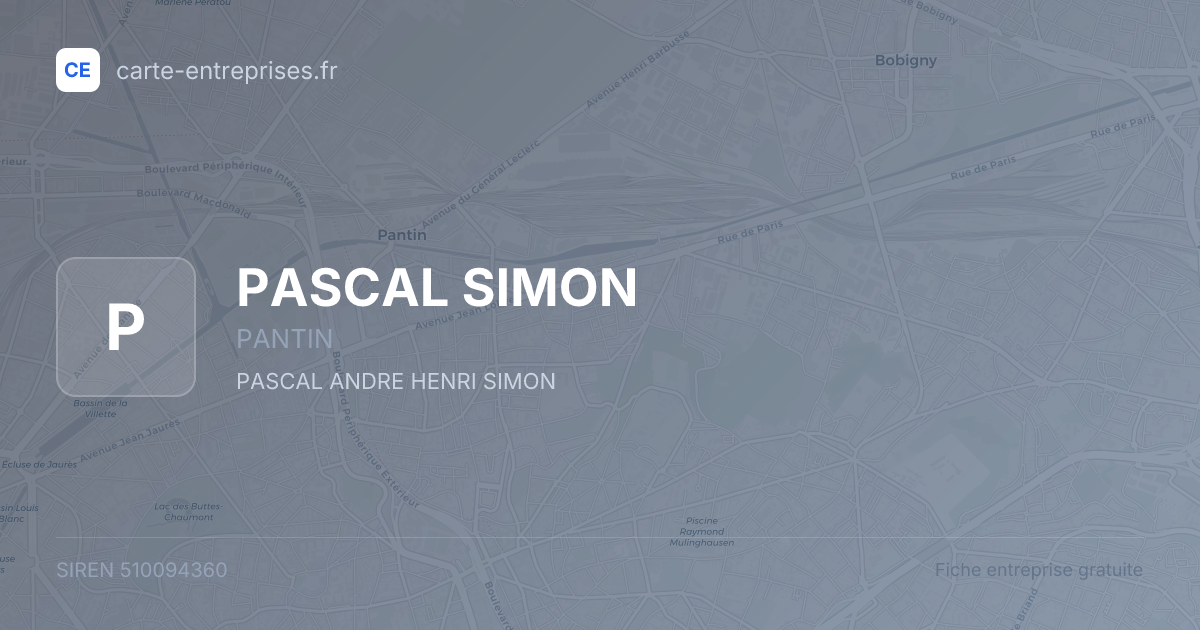PASCAL SIMON — 510094360 — fiche entreprise