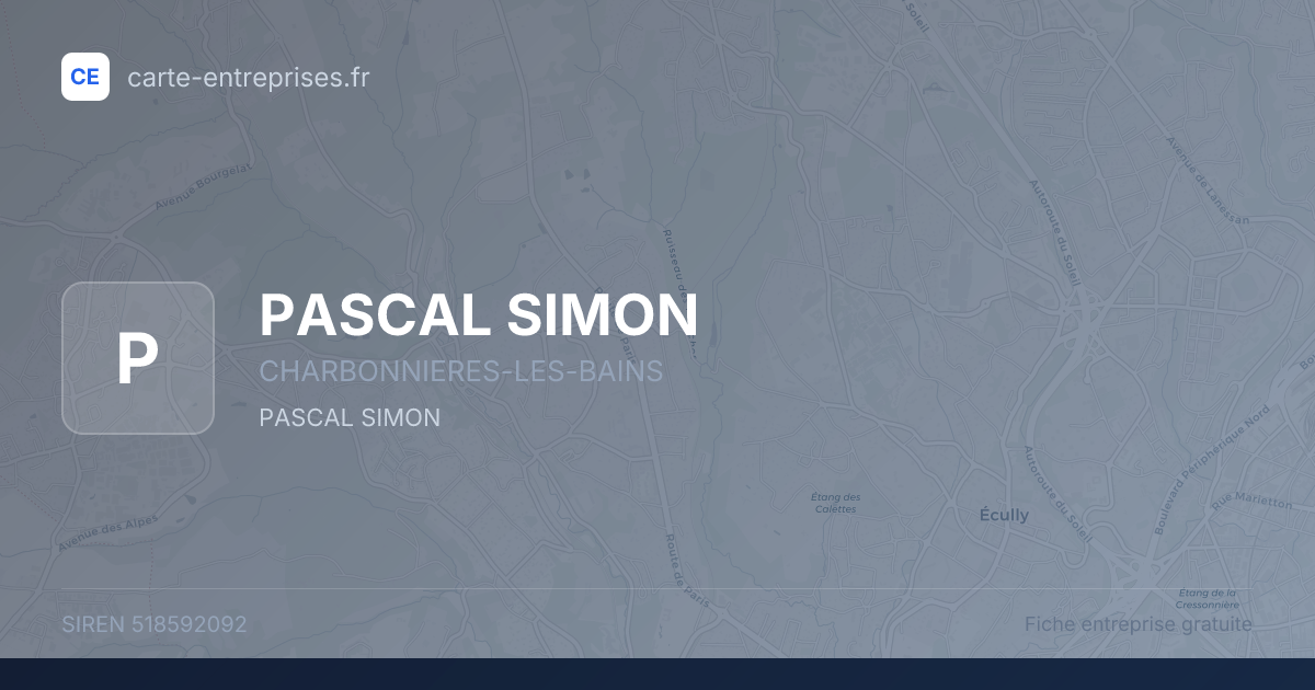PASCAL SIMON — 518592092 — fiche entreprise