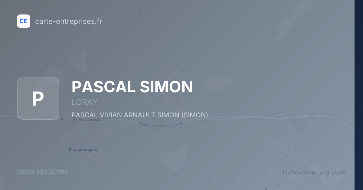 PASCAL SIMON — 522207166 — fiche entreprise