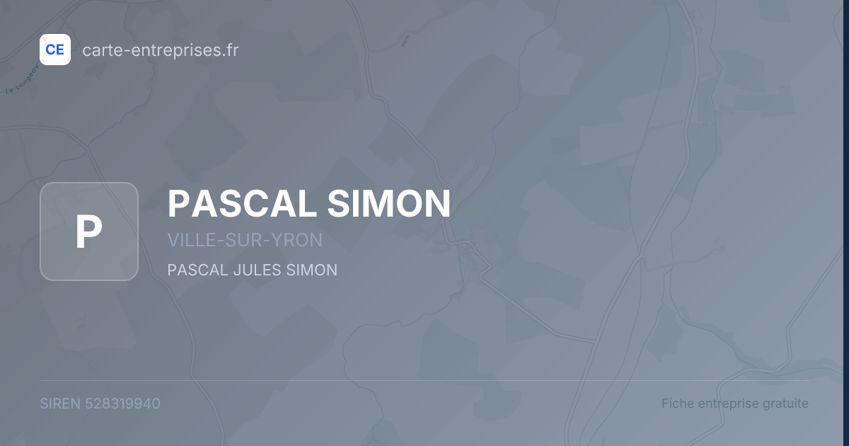 PASCAL SIMON — 528319940 — fiche entreprise