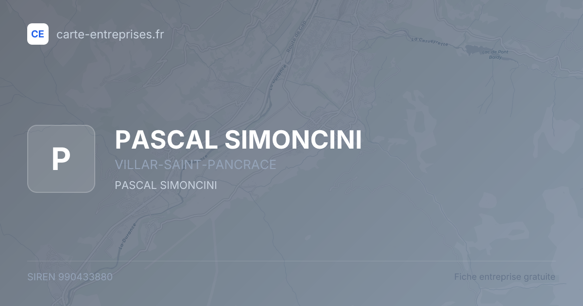 PASCAL SIMONCINI — 990433880 — fiche entreprise