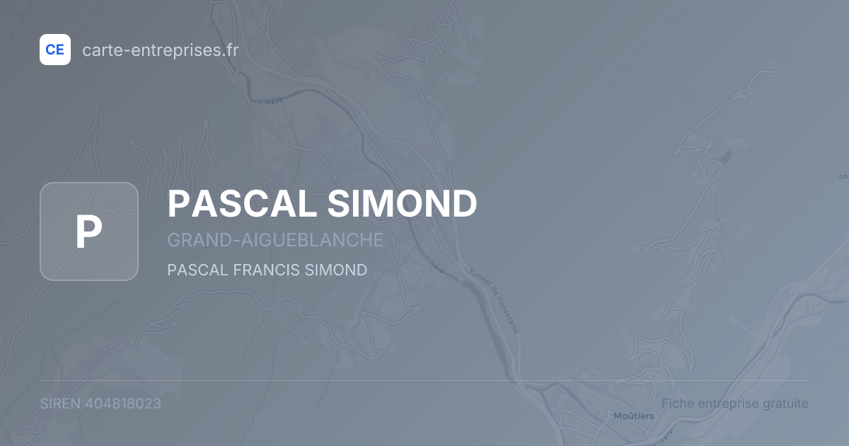 PASCAL SIMOND — 404818023 — fiche entreprise