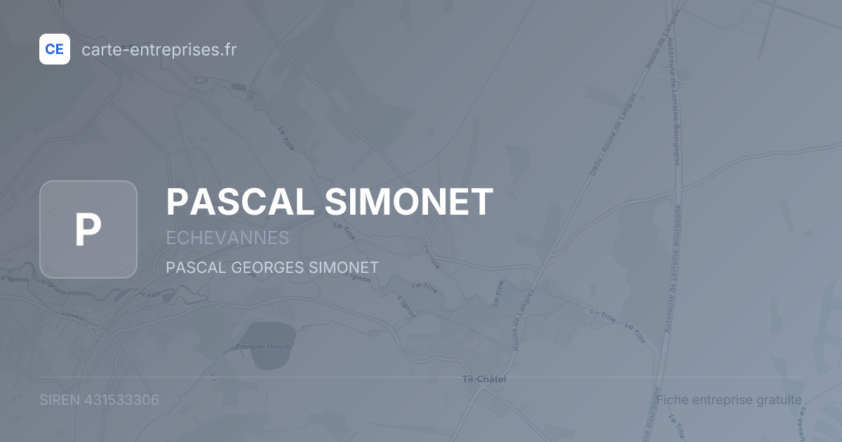 PASCAL SIMONET — 431533306 — fiche entreprise