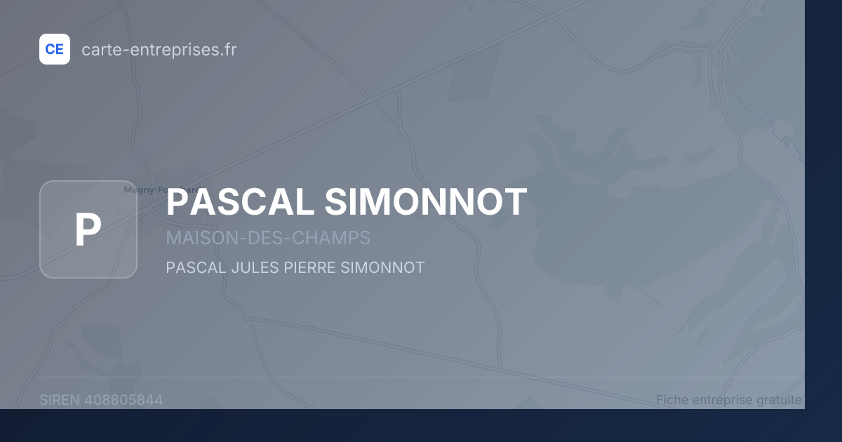 PASCAL SIMONNOT — 408805844 — fiche entreprise