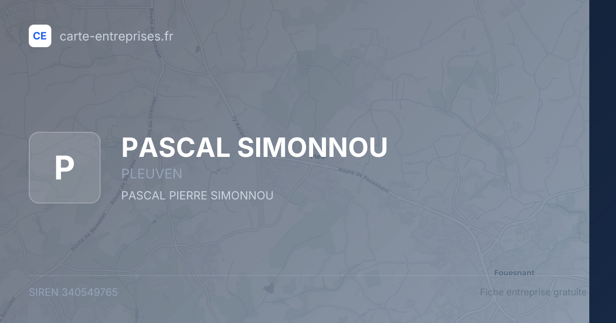 PASCAL SIMONNOU — 340549765 — fiche entreprise