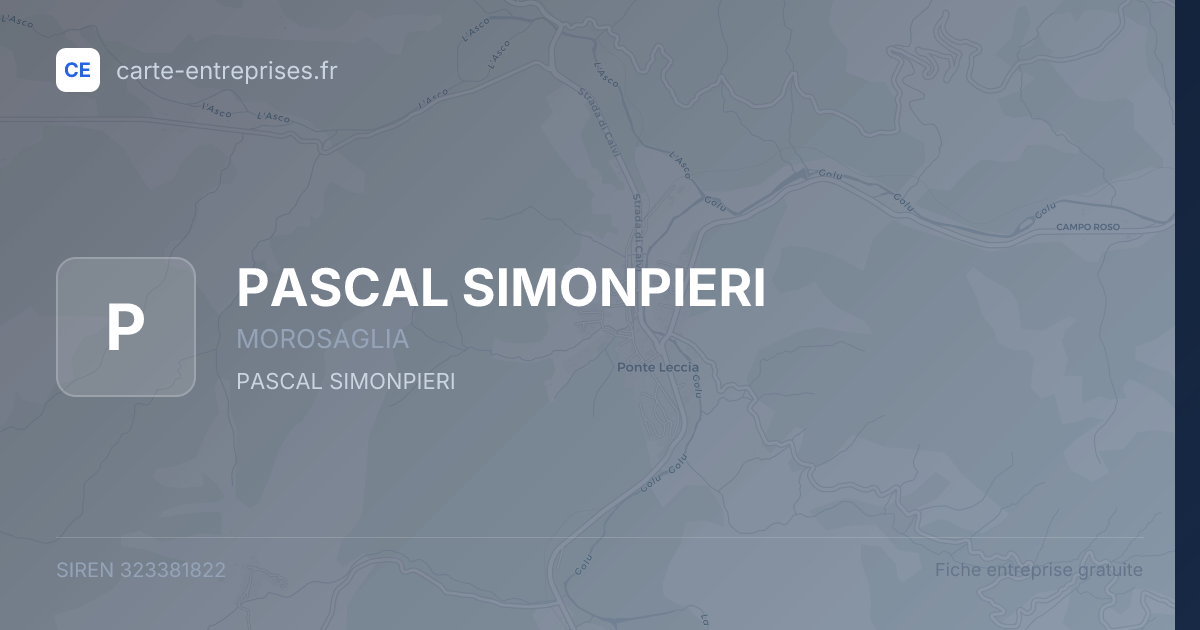 PASCAL SIMONPIERI — 323381822 — fiche entreprise