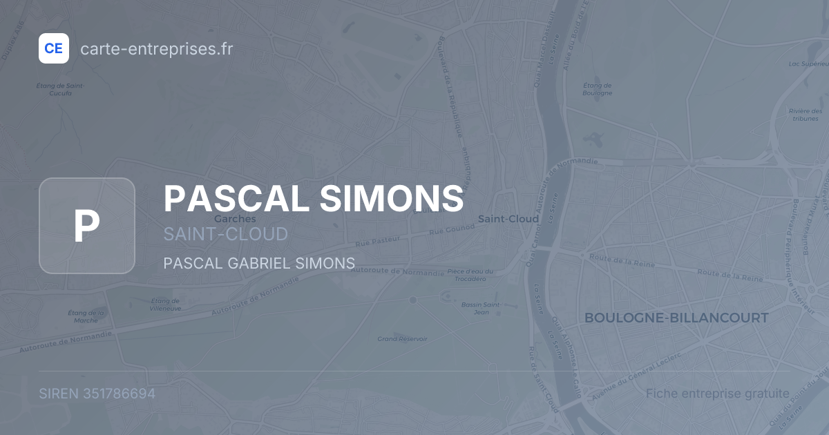 PASCAL SIMONS — 351786694 — fiche entreprise