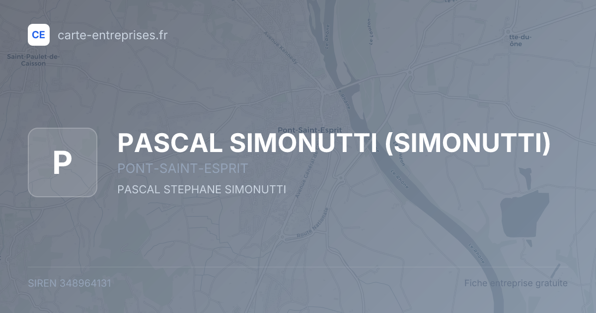 PASCAL SIMONUTTI (SIMONUTTI) — 348964131 — fiche entreprise