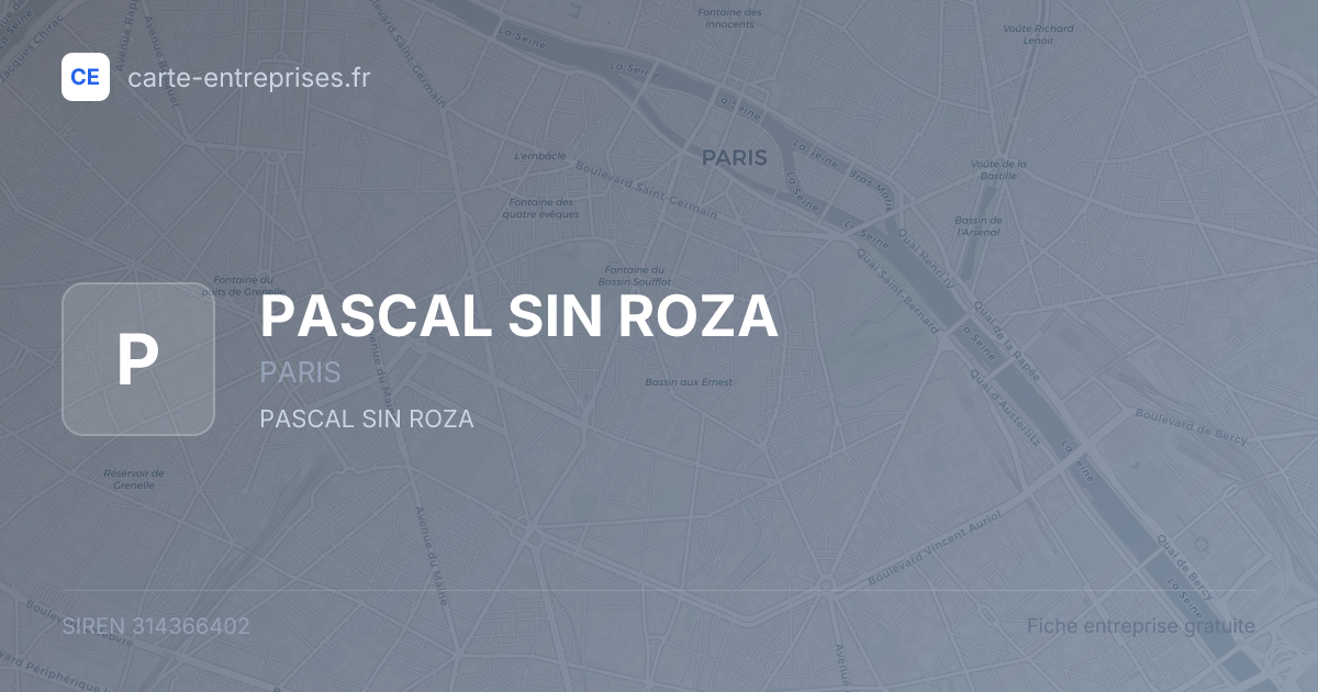 PASCAL SIN ROZA — 314366402 — fiche entreprise