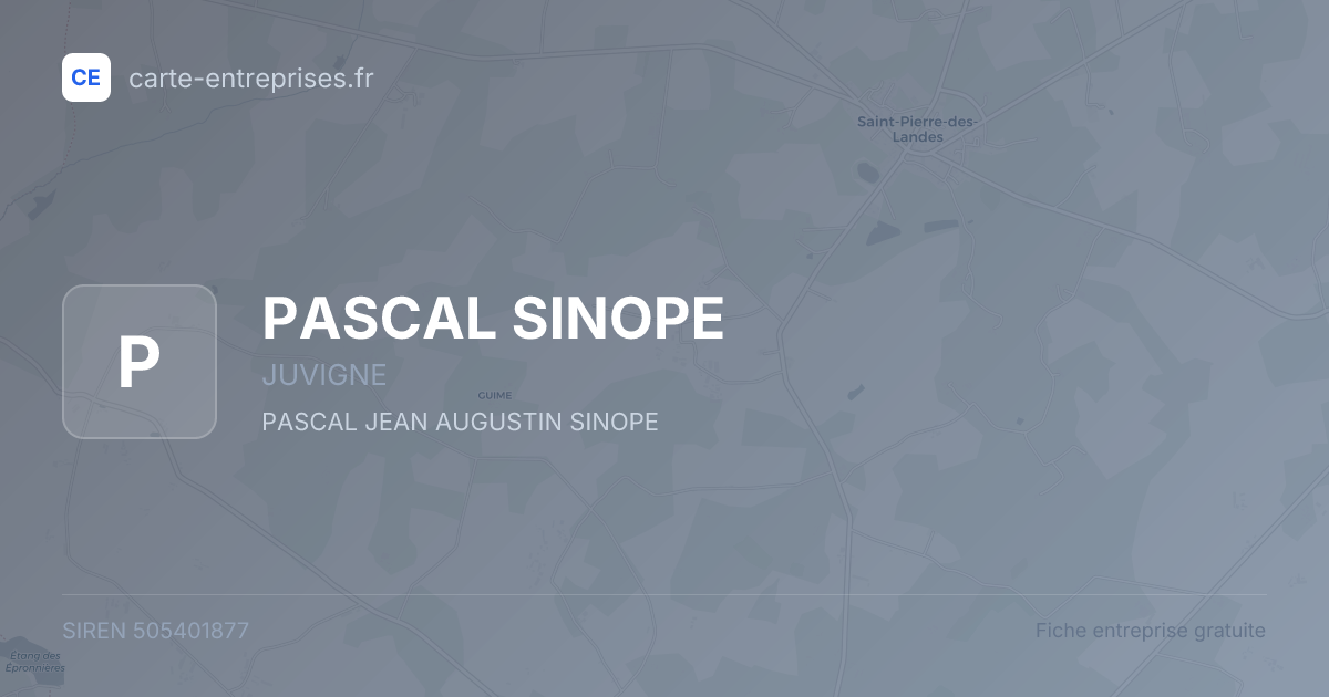 PASCAL SINOPE — 505401877 — fiche entreprise