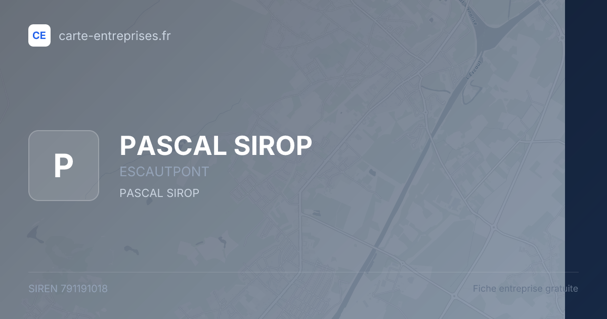 PASCAL SIROP — 791191018 — fiche entreprise