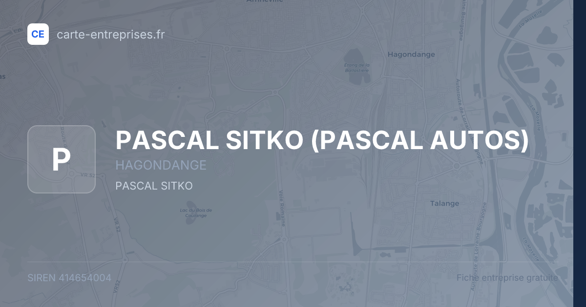 PASCAL SITKO (PASCAL AUTOS) — 414654004 — fiche entreprise