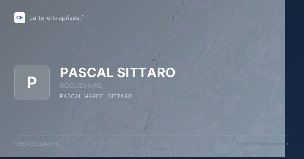 PASCAL SITTARO — 320260375 — fiche entreprise