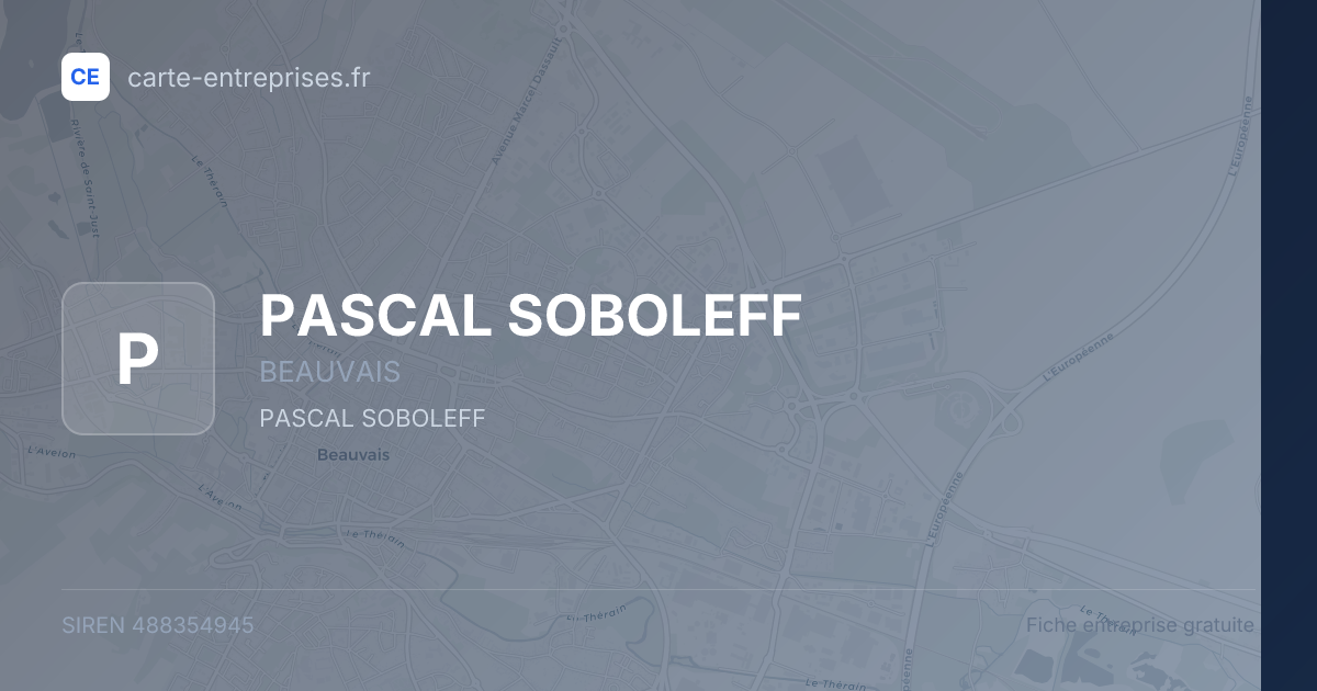 PASCAL SOBOLEFF — 488354945 — fiche entreprise