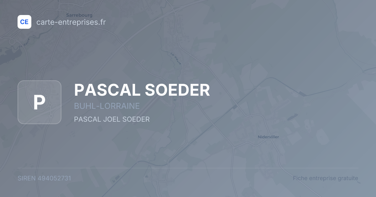 PASCAL SOEDER — 494052731 — fiche entreprise