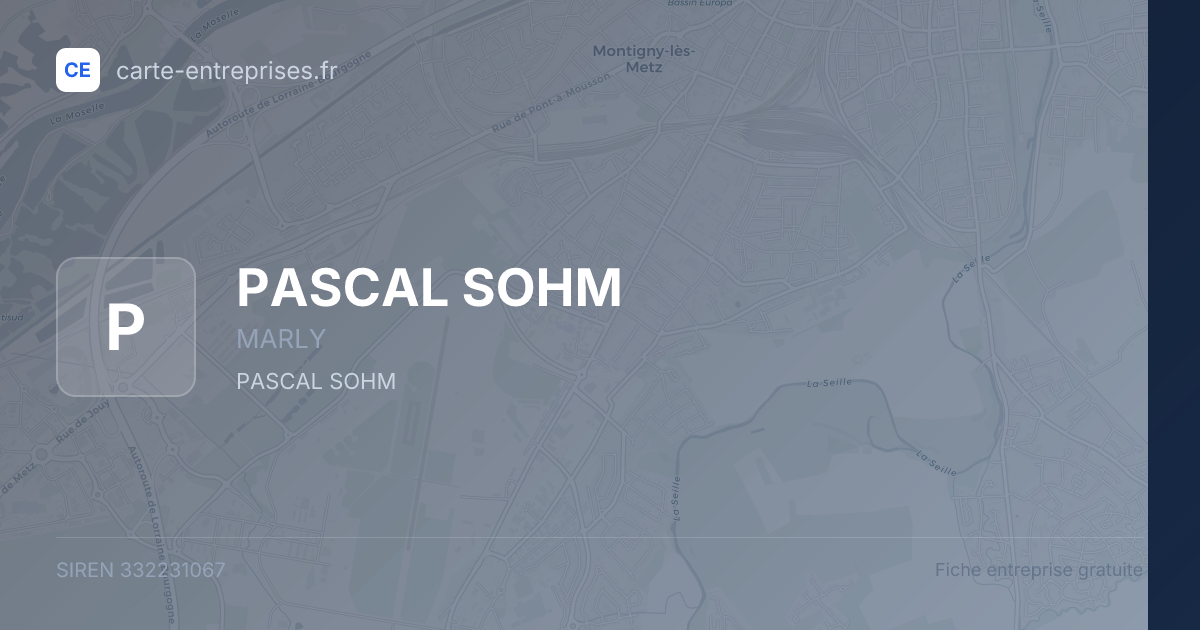 PASCAL SOHM — 332231067 — fiche entreprise