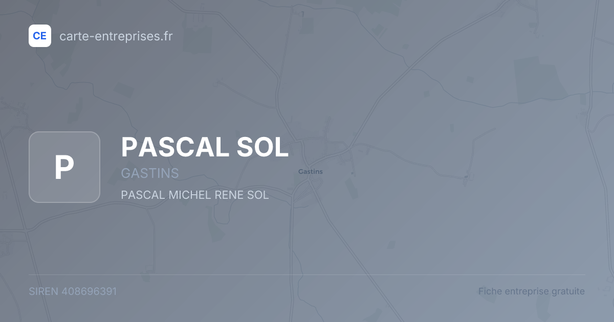 PASCAL SOL — 408696391 — fiche entreprise