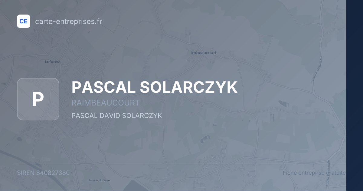 PASCAL SOLARCZYK — 840827380 — fiche entreprise