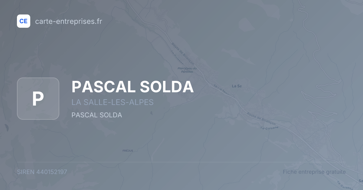 PASCAL SOLDA — 440152197 — fiche entreprise