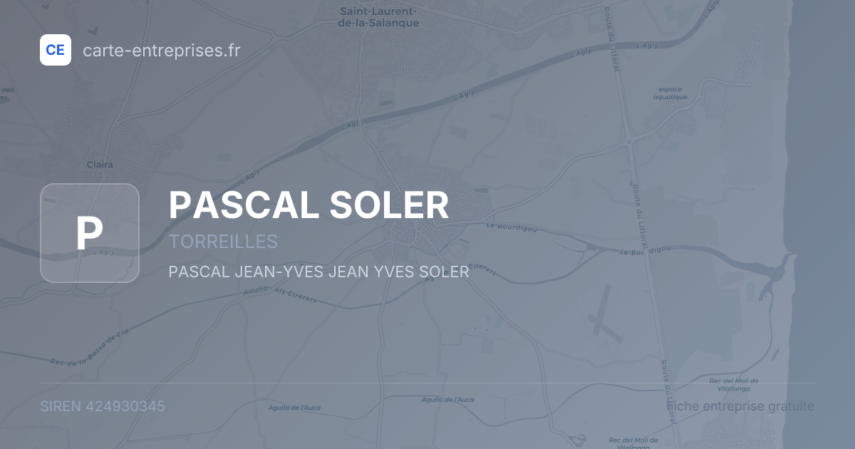 PASCAL SOLER — 424930345 — fiche entreprise