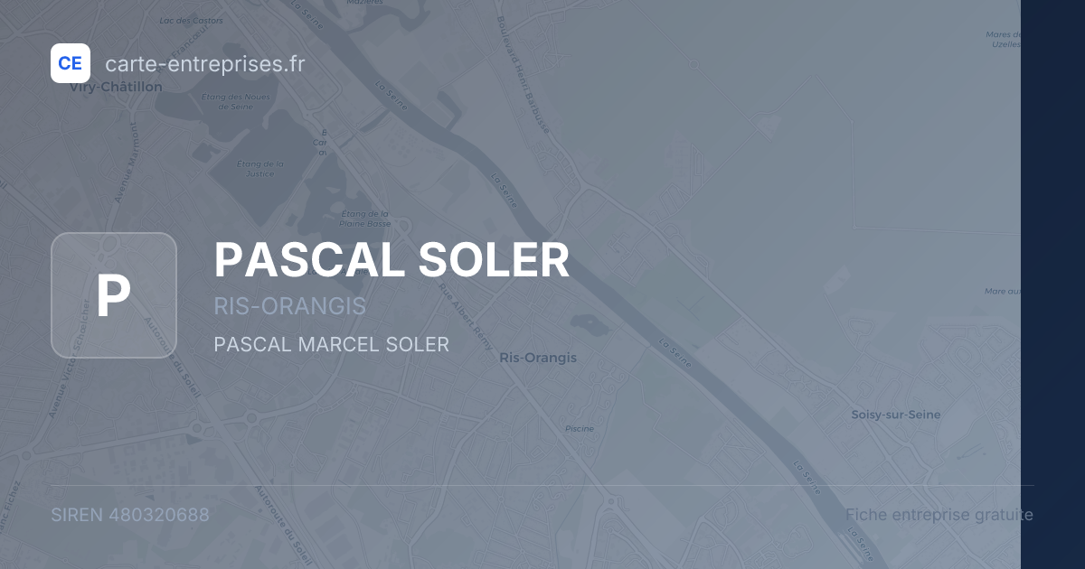 PASCAL SOLER — 480320688 — fiche entreprise