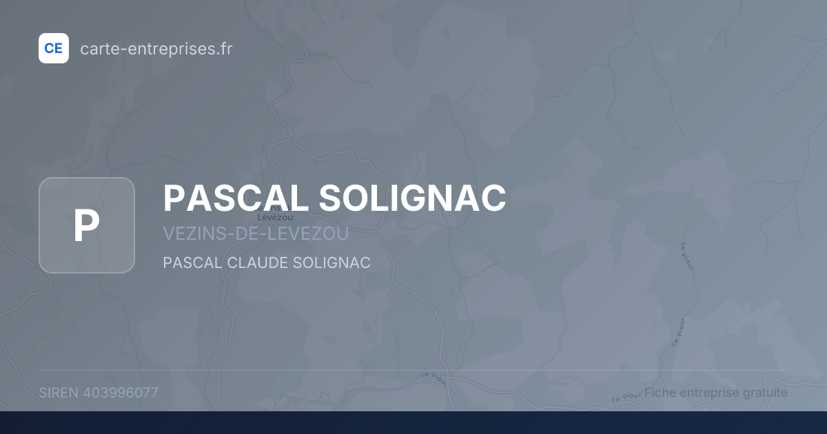 PASCAL SOLIGNAC — 403996077 — fiche entreprise