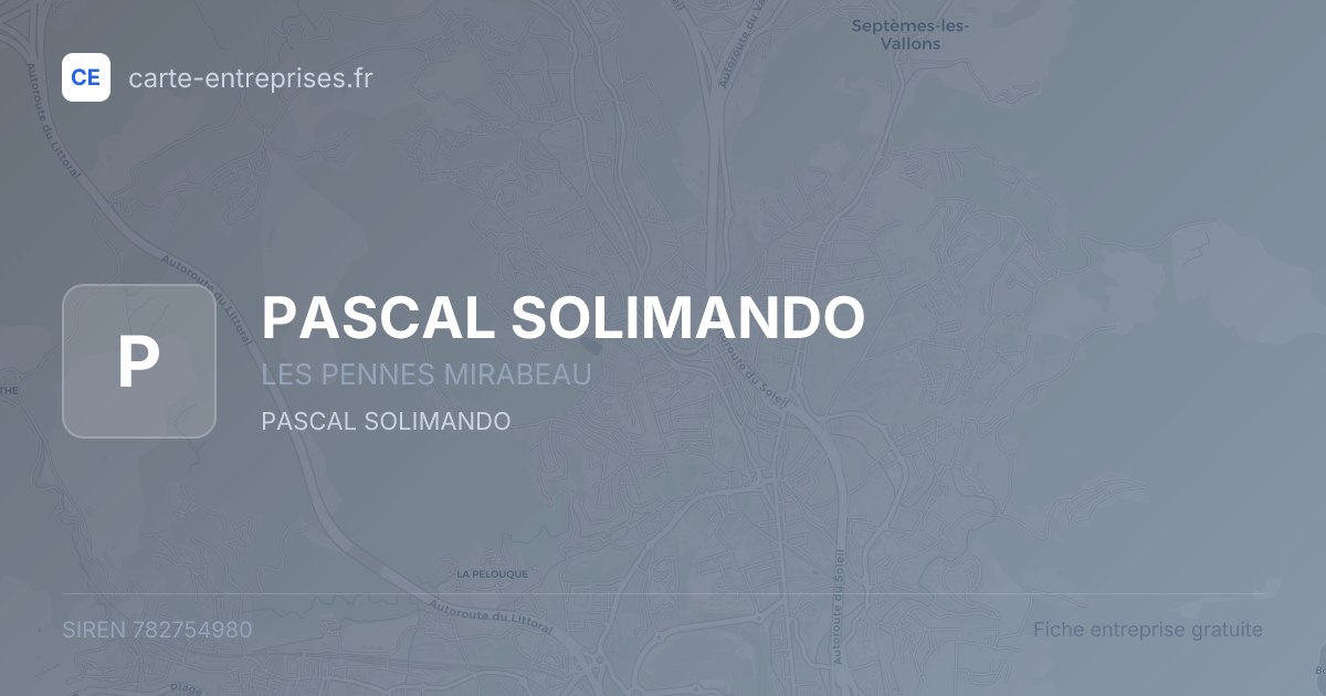 PASCAL SOLIMANDO — 782754980 — fiche entreprise