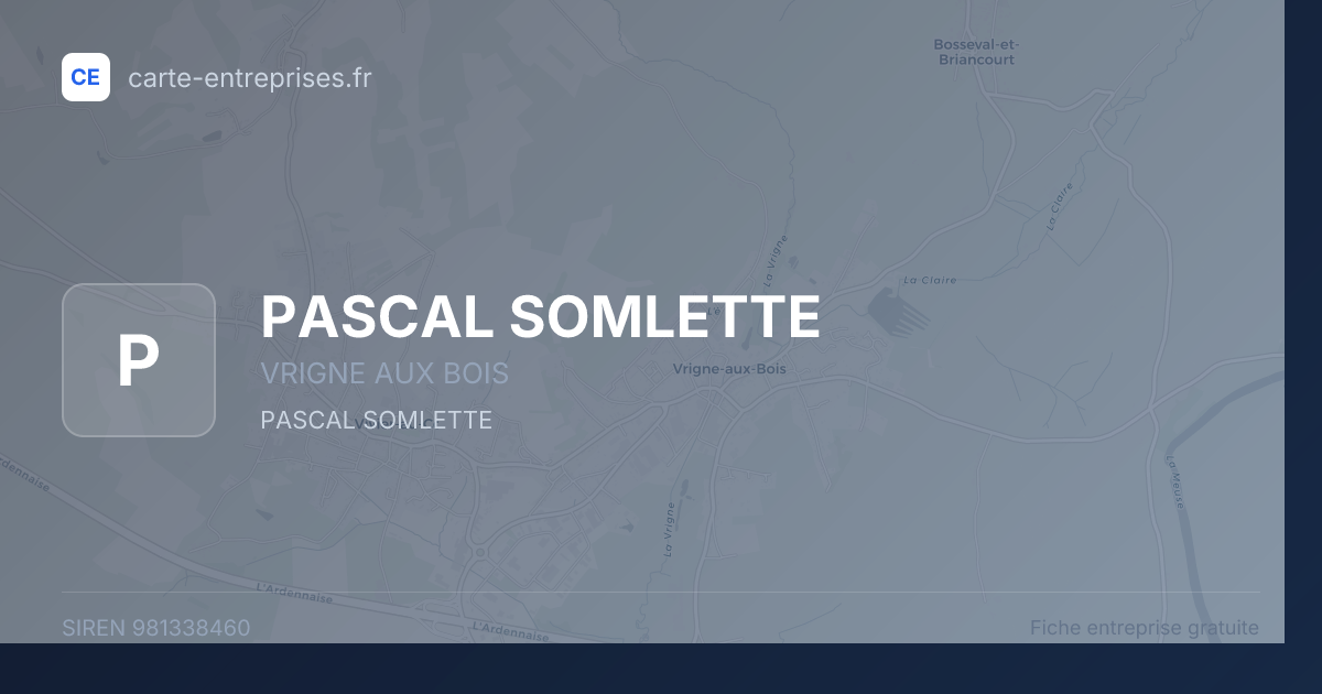 PASCAL SOMLETTE — 981338460 — fiche entreprise