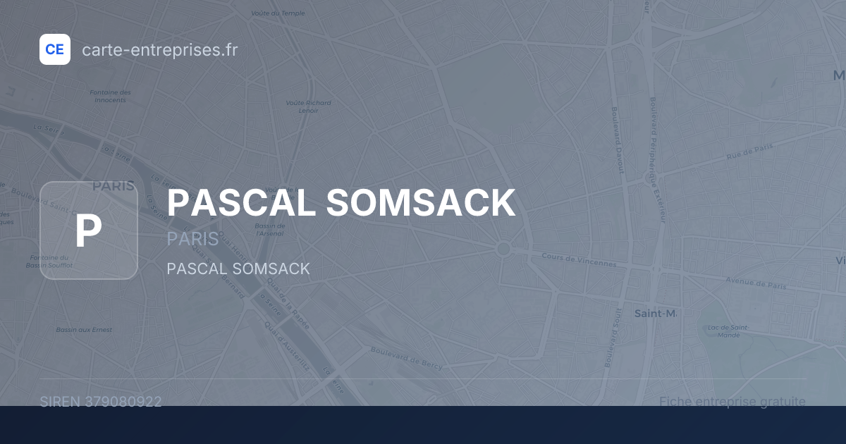 PASCAL SOMSACK — 379080922 — fiche entreprise