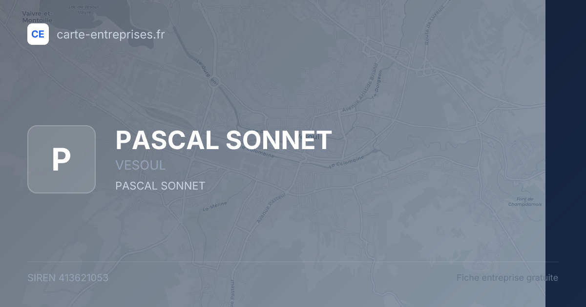 PASCAL SONNET — 413621053 — fiche entreprise