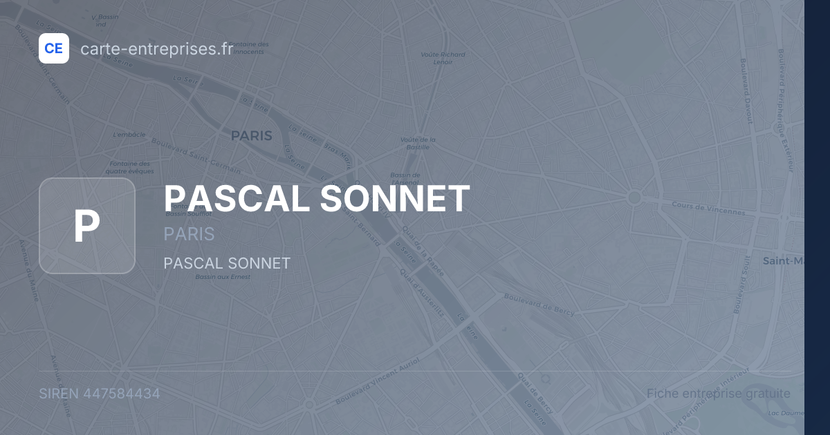 PASCAL SONNET — 447584434 — fiche entreprise