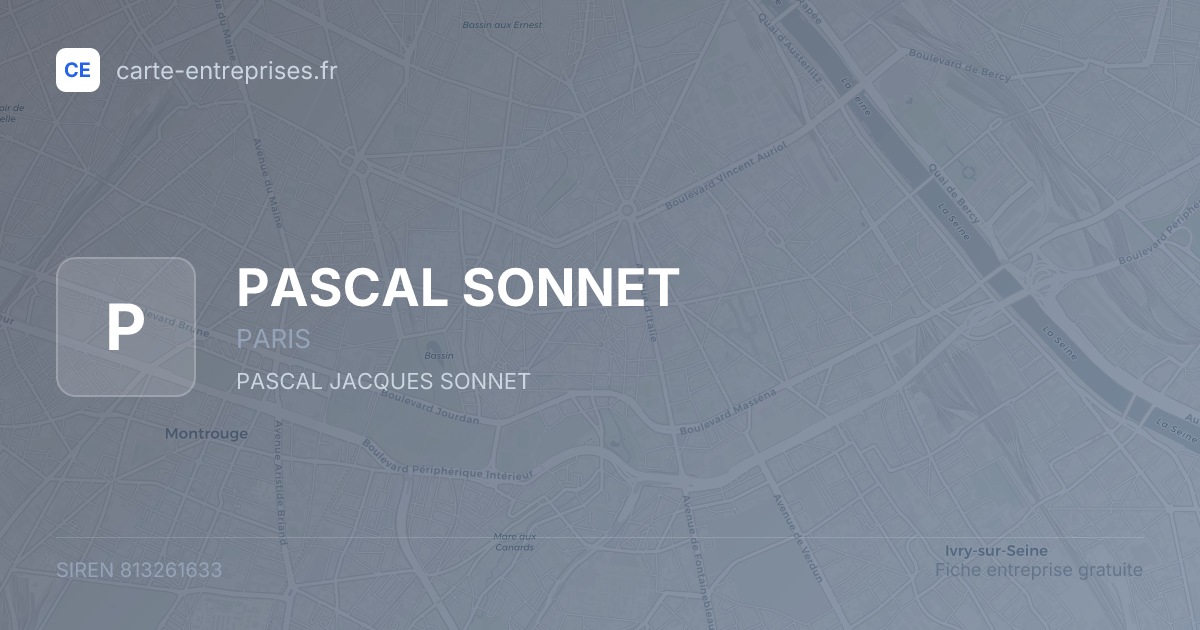 PASCAL SONNET — 813261633 — fiche entreprise