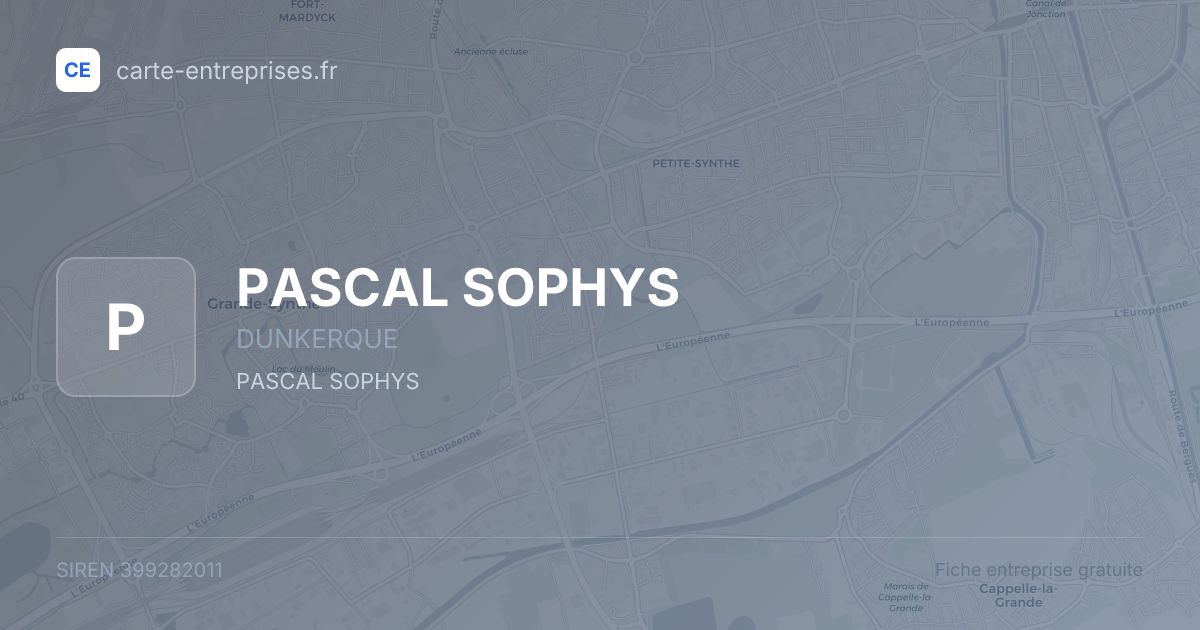 PASCAL SOPHYS — 399282011 — fiche entreprise