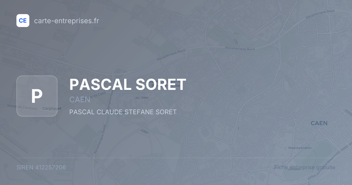 PASCAL SORET — 412257206 — fiche entreprise
