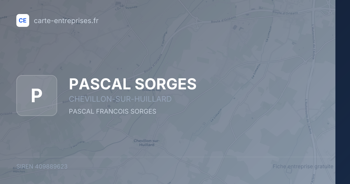 PASCAL SORGES — 409889623 — fiche entreprise