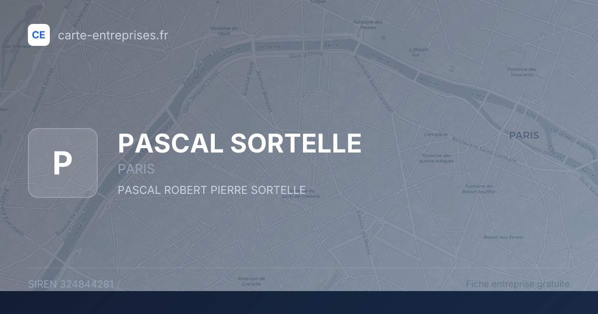PASCAL SORTELLE — 324844281 — fiche entreprise