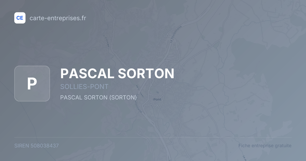 PASCAL SORTON — 508038437 — fiche entreprise