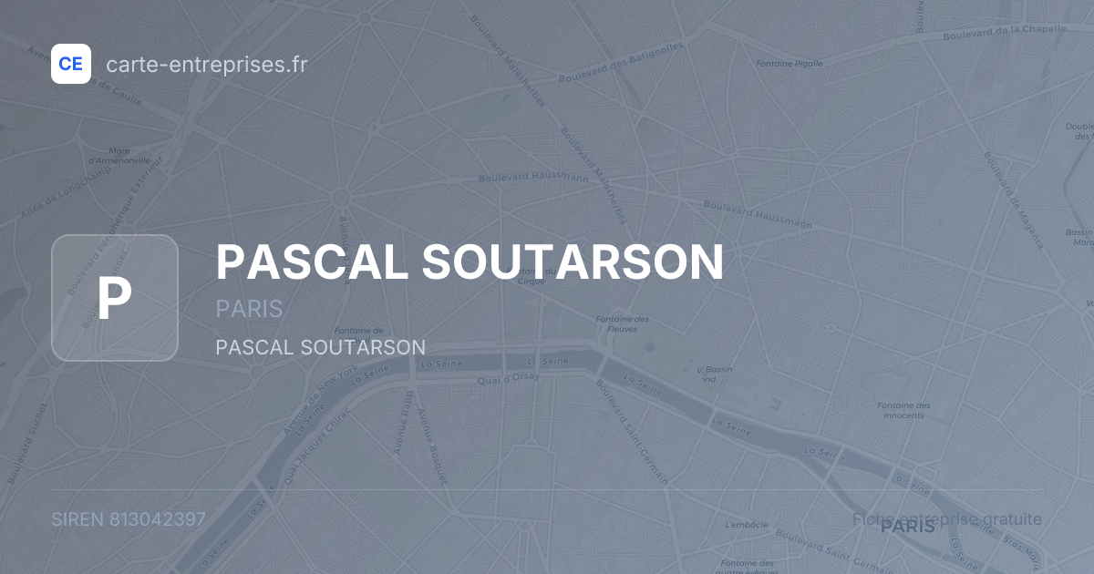 PASCAL SOUTARSON — 813042397 — fiche entreprise