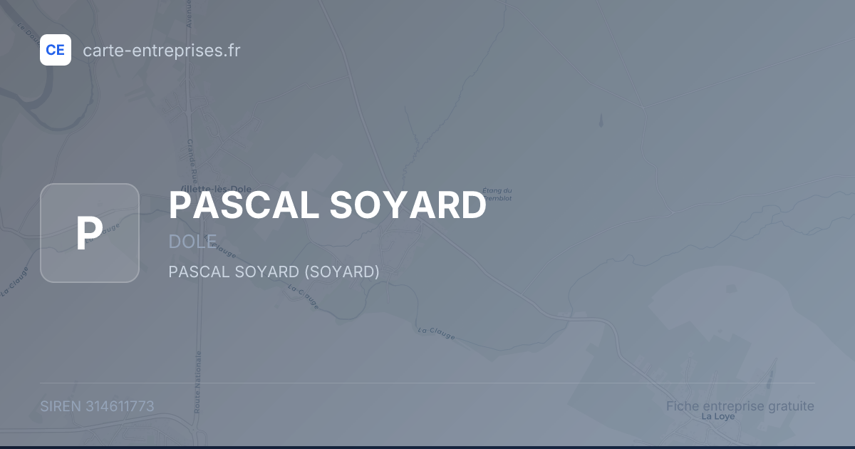 PASCAL SOYARD — 314611773 — fiche entreprise