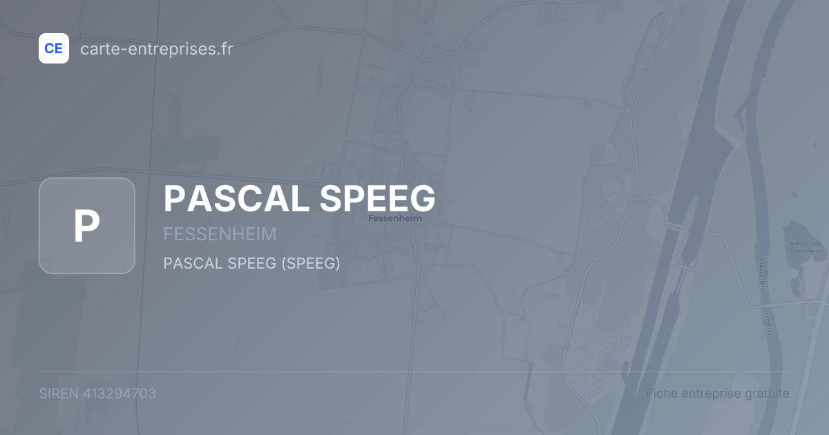 PASCAL SPEEG — 413294703 — fiche entreprise