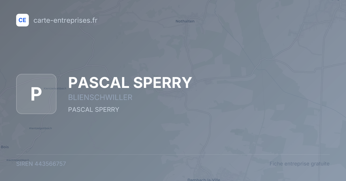 PASCAL SPERRY — 443566757 — fiche entreprise