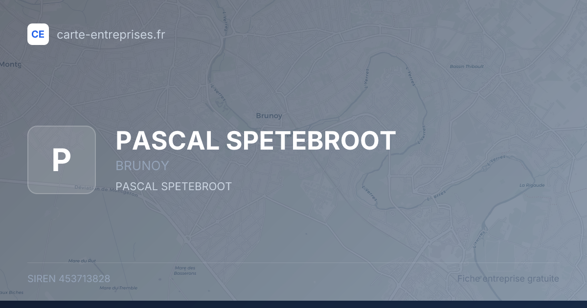 PASCAL SPETEBROOT — 453713828 — fiche entreprise