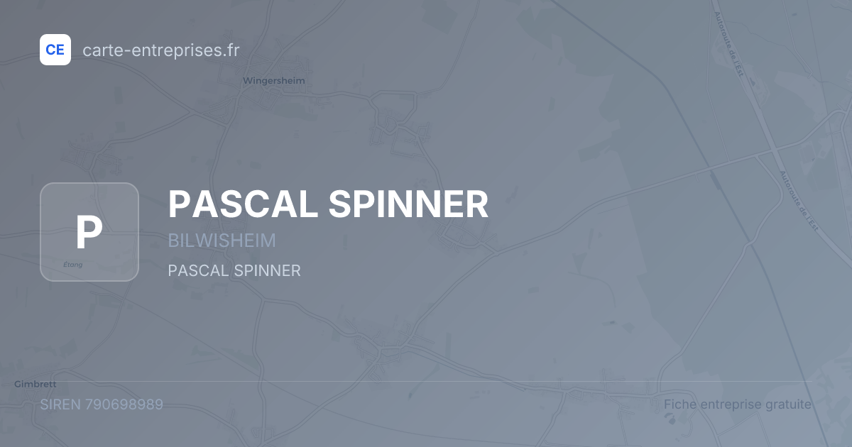 PASCAL SPINNER — 790698989 — fiche entreprise