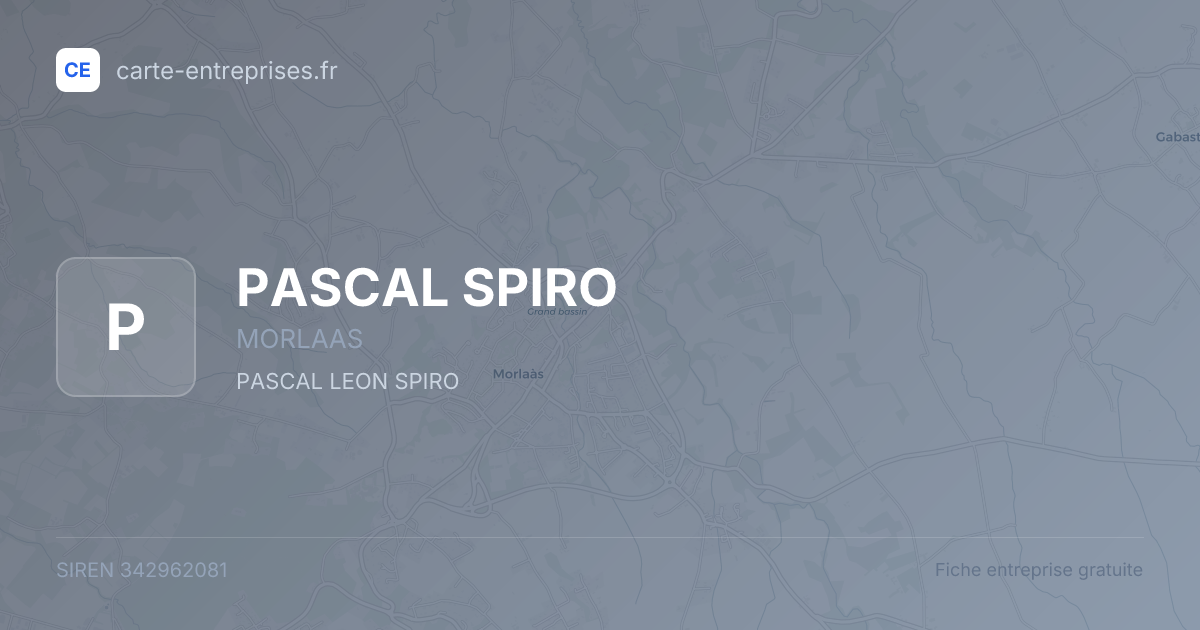 PASCAL SPIRO — 342962081 — fiche entreprise