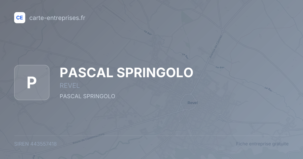 PASCAL SPRINGOLO — 443557418 — fiche entreprise